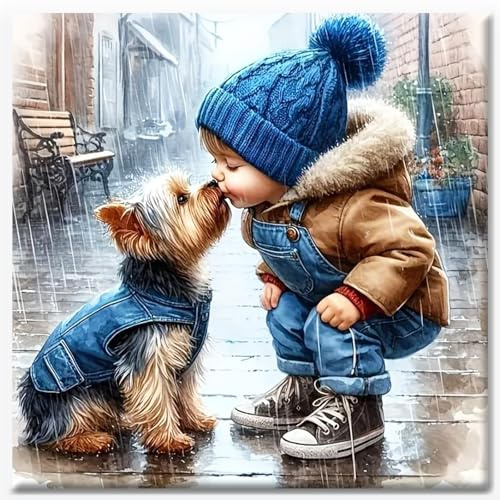 Yiminu.DS 5D Diamond Painting Kit, Broderie Diamant Adulte DIY Diamond Painting Peinture Diamant 30CMX30CM, chien