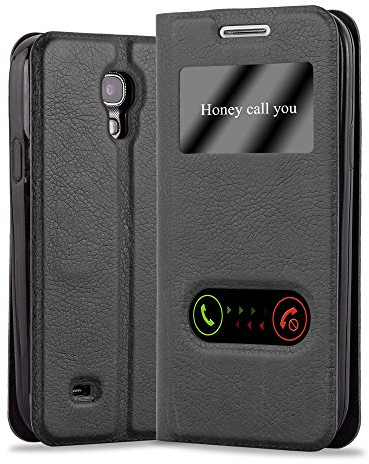 Cadorabo Custodia Libro per Samsung Galaxy S4 MINI in NERO COMETA - con Funzione Stand e Chiusura Magnetica - Portafoglio Cover Case Wallet Book Etui Protezione