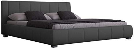 Sedex Bett Polsterbett 180x200 cm Doppelbett/Bett/Designerbett/Kunstleder grau