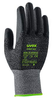 UVEX C300 Wet, 60542 10 Paar, Gr. 8, Schnittschutzhandschuh aus Mischgewebe, Glasfaser, Kunststoff, Kautschuk