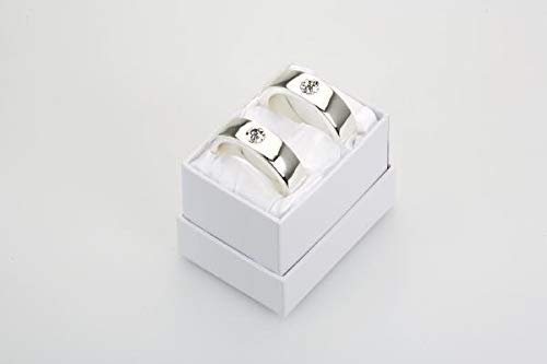 Serviettenringe-Set 2-TLG. Diamant Durchmesser 4,5 cm versilbert Anlaufgeschützt