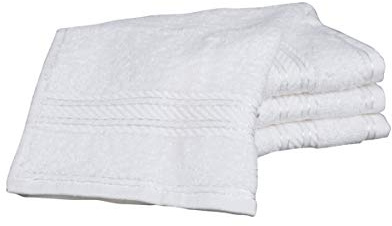 Bentley Priory Linens Supreme Face Flannels for Bathroom 500GSM Super Soft Egyptian Collection Pack of 4 Absorbent and Quick Dry Face Cloth Flannel Towels Set 30 x 30cm (WHITE)