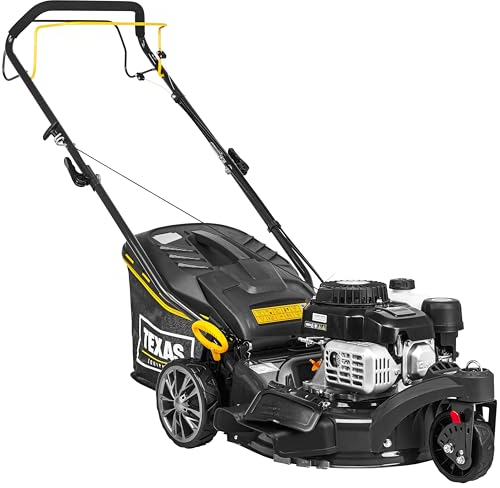 Texas Rasenmäher Benzin mit Antrieb Premium 4275TR Trike mit Radantrieb 4in1 | 4-Takt | 79ccm | 1,9PS | 42cm Schnittbreite | 45l Fangkorb | 6-Fach Schnitthöhenverstellung | Farbe schwarz/Silber