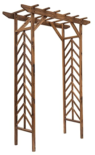 Outsunny Arche de Jardin Arche à rosiers Style Exotique dim. 140L x 65l x 200H cm Bois de Sapin