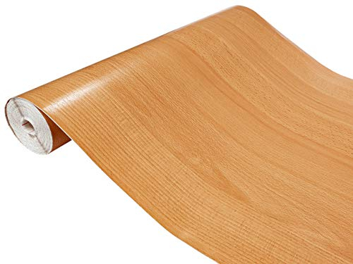 DecoMeister Klebefolie in Holz-Optik Holzfolien Deko-Folien Holzdekor Selbstklebefolie Möbelfolie Selbstklebend Fertigrolle Holz Folie für Möbel Rotbuche 90x210 cm