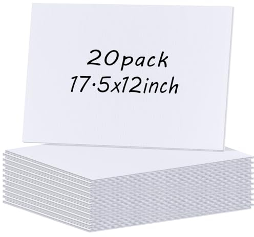 20 Stück Posterplatten, gewellte Kunststoffbögen für Projekte, Kunst, Handwerk, blanko, Hofschilder, Coroplast-Schild, blanko, IKAYAS 45,7 x 30,5 cm, weiß, blanko, Hof-Schilder, Outdoor,