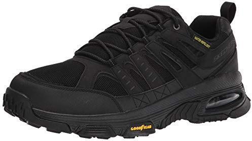 Skechers Men's 237215 BBK Sneaker, Black Leather/Mesh/Black Trim, 8.5 UK