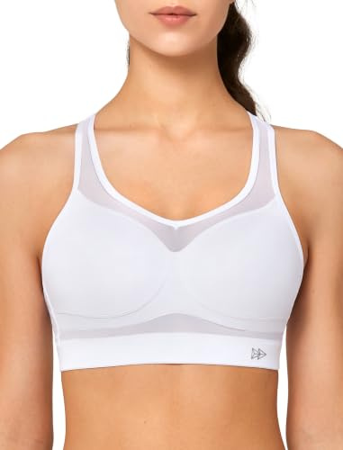 Yvette Sport BH Starker Halt Mesh Ringerrücken | Große Brüste,Bügellos,eingenähte Cups,Haken & Öse,für Fitness Lauf Reiten