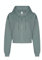 noTrash2003 Damen Hooded Full-Zip Sweatjacke Sweatshirt Hoodie mit Reissverschluss Cropped Abgeschnitten Bolero Style XXS-XL in 5 Farben (S, Green (Dusky Green))