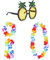 Hawaii Kostüm Set,4 PCS Costümset Hawaii Girlande + 1 PCS Ananas-Sonnenbrille Hula-Kostüm Hawaii Rock Tropische Dekoration Strandparty Party
