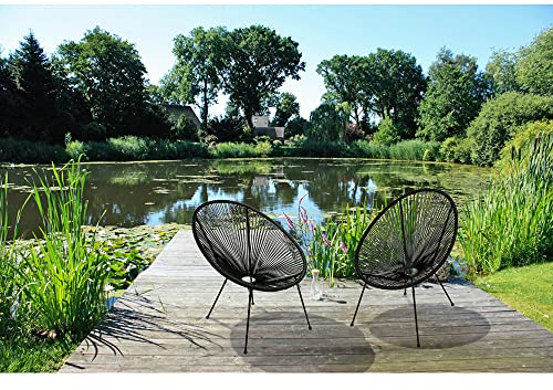 Lomadox Relaxsessel Garten 2er Set Sessel Stuhl in schwarz