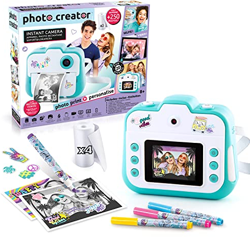 Studio Creator Photo Creator - Appareil Photo instantané - Imprimante intégrée - Plus de 250 Impressions instantanées, Carte Micro SD 4 Go - Rechargeable - à partir de 8 Ans (CLK 004)