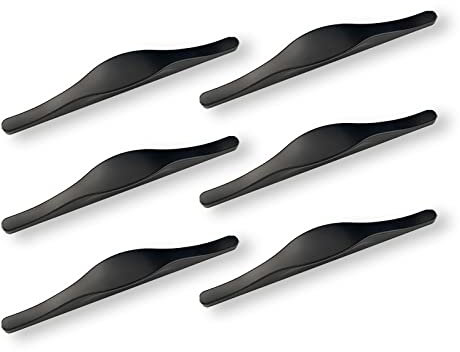 WYQSX 6 Stück Schrankgriff Schwarz Zinklegierung Küchengriff Schubladengriff Dekoration Möbelgriffe Handgriffe für Schubladen Schrank, Lochabstand 64mm