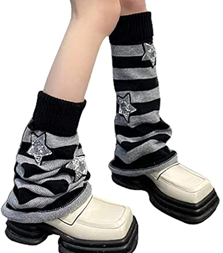 tinetill Damen Kniestrümpfe Legwarmers Mädchen Strick Beinwärmer Gothic Lange Socken Leggings Beinstulpen Frauen Winter Crochet Stricken Stulpen für Damen
