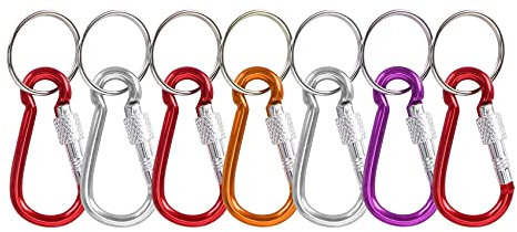 Vklopdsh 7pcs 5# Screw Lock Mini Carabiner Aluminium Multicolour Hook