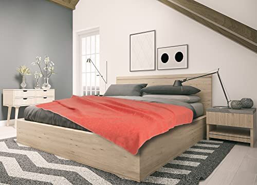 sleepling Kinder Kuscheldecke 75x120 cm, Babydecke & Krabbeldecke aus Baumwolle, Weiche Kinderdecke 75 x 120, Waschbar, Made in Germany, Oeko-TEX, Orange