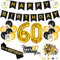 Heyu-Lotus 60 Geburtstag Deko Luftballons 60. Geburtstag Schwarz Gold Deko 60 Geburtstag Frauen Männer mit Happy Birthday Girlande, Folienballon Zahl 60, Konfetti Luftballons für 60 Geburtstag Dekora