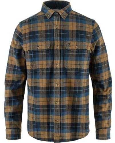 Fjällräven Herren Singi Heavy Flannel Shirt, Dark Navy/Buckwheat Brown, L