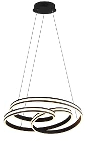 Trio Leuchten LED Pendelleuchte Nuria 326210132, Metall Schwarz matt, Acryl, inkl. 60 Watt LED, Switch Dimmer
