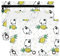Kcldeci Federmäppchen für 3-Ringordner, niedlicher Bullterrier Cartoon mit Ananas, 2 Stück, Federmäppchen mit Reißverschluss und verstärkten Ösen, Federmäppchen für Ordner