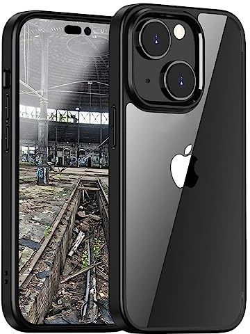 JT Berlin BackCase Pankow Hybrid Hülle kompatibel mit Apple iPhone 13 [Schutz nach US-Militärstandard, Wireless-Charging (Qi), Verstärkter Bumper, Kamera- & Displayschutz] schwarz/transparent