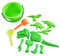 Kögler 90535 - Juego de moldes de Arena de Dinosaurio, de plástico orgánico, Varios moldes de Arena de Dinosaurio, así como una Pala, un rastrillo y un Cubo