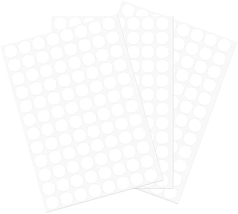 sourcing map 3 Sheet/288Pcs Screw Hole Cover Stickers, 15mm Dia PVC Self Adhesive Covers Caps Dustproof for Wood Furniture Cabinet Shelf Wardrobe, White