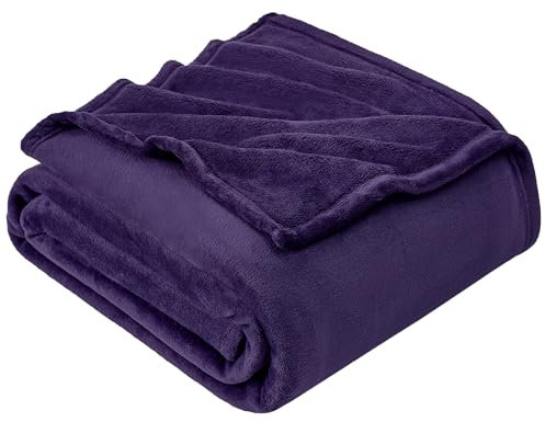 EHEYCIGA Kuscheldecke flauschig, weiche warme Fleecedecke 150x200 als Decke Sofa, Wohndecke oder Couchdecke überwurf, Violett