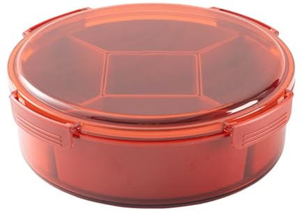 Voragrl Multigrid Süßigkeitentablett mit Deckel Geteiltes Gitter Trockenfrüchte Aufbewahrungsbox Candy Tisch Snacks Melone Samen Obstteller Langlebig A