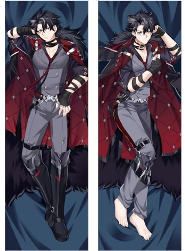 Sonsoke Wriothesley Kissenbezug Umarmungskissenbezug Anime Gefüllter doppelseitiger Druck Wurfkissen Couchbezüge 150 x 50 cm (Wriothesley 1)
