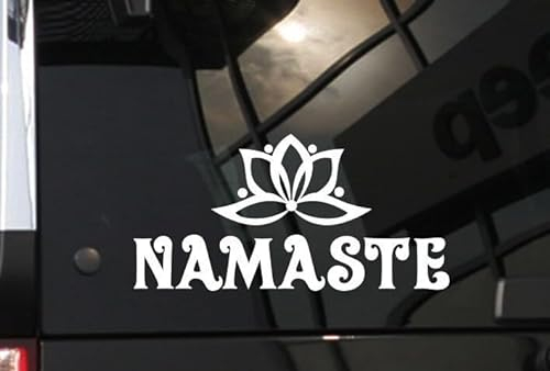 myrockshirt Namaste Yoga Entspannung Lotus Lotusblüte 20cm Aufkleber Sticker Autoaufkleber Wandtattoo Profi Qualität UV beständig