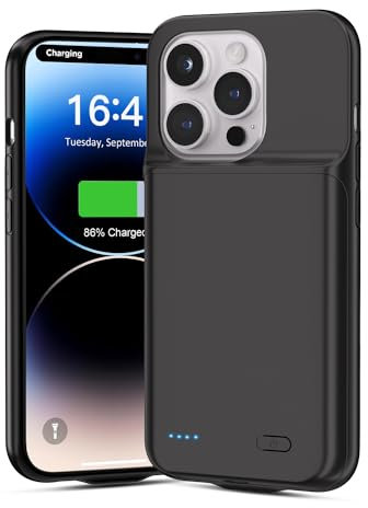 Wavypo Coque pour iPhone 14 Pro avec Batterie [6800mAh], Boîtier de Chargement Portable Mince et Rechargeable