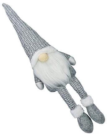 Abaodam Muñeco Decorativo De Navidad Sin Cara Piernas Largas Adorno para Ventana Figuras De Navidad Color Gris para Decorar Hogar