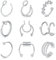 JFORYOU 9 Pièces Acier Inoxydable Faux Anneau Bague de Nez Non piercé False Magnétique Septum Lip Tragus Boucle d'oreille Argent Bijoux de Piercing
