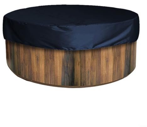 Housse ronde robuste et fiable, imperméable et résistante à la poussière, ajustement parfait pour spa (190 x 30 cm, noir)