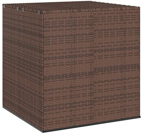 TEHTX7 Aufbewahrungsbox/Garten Kissenbox ideal für Balkon und kleine Flächen PE Rattan 100x97,5x104 cm Braun