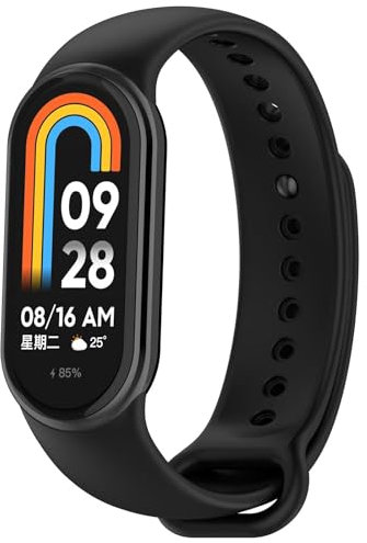 FTRONGRT Correa Compatible con Xiaomi Smart Band 10/10 NFC / 9/9 NFC / 8/8 NFC, TPU Silicona, Suave y Cómodo, Correa de Repuesto. Negro