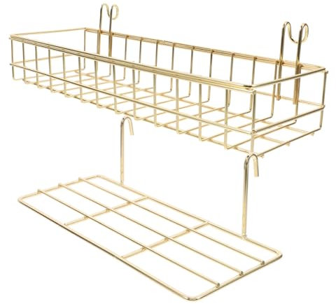 Cabilock 2piezas Organizador Colgante De Pared Cesta De Rejilla Estante De Alambre Paneles De Exhibición Almacenamiento De Accesorios