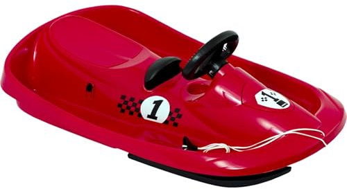 Hamax | Lenkschlitten | SNO Formel Rot | Kältebeständiges Polyethylen | 95 cm | CE-Zertifizierung | Action auf der Rodelbahn