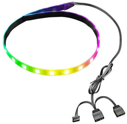 EALRIDV LED-Streifen, ARGB-LED-Streifen für PC-Gehäuse, 365 Lichteffekte, 16 Millionen Farben, Länge 40 cm, mit Magneten und 5 V ARGB Aura Sync
