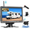 CAMECHO Rückfahrkamera Kabellos IP68 Wasserdicht Nachtsicht Weitwinkel Kamera mit 7 Zoll HD Monitor für alle Modelle, 12V-36V Hochleistungschip Rückfahrkamera mit Umgekehrte Linie Toter-Winkel-Warnung