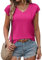 Zeagoo T-Shirt Damen Kurzarm V Ausschnitt Blusentop Sommer Elegant Lochstickerei Tank Top Leicht Luftig Oberteil Rosarot S