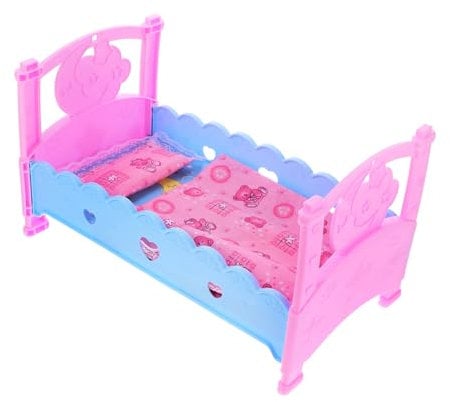 DECHOUS Puppenbett Mädchen Babypuppe Puppenhaus spielhaus Playhouse for Children Toys kinderknallzeug spilzeug игрушки Kinderbett für Puppe Minibett für Puppe Plastik