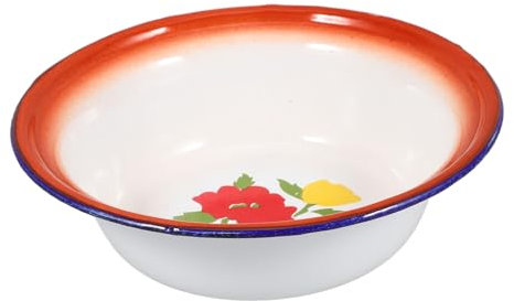 Zerodeko Cuenco De Esmalte Antiguo Cuenco Vintage Para Mezclar Masa Recipiente De Cocina Para Sopa Decorativo De Hogar Material Resistente