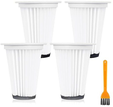 Yadiraom 4 PCS Filter Für Einhell TE-SV 18 Li, Wiederverwendbar Faltenfilter,Waschbarer Filter Staubsauger Zubehör, Reinigungsbürste, Passend Für Einhell Akku-Stielstaubsauger TE-SV 18 Li