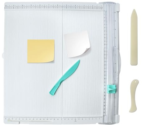 ZEKUN Papierschneider 36x34cm Papierschneider und Falzbrett Papierschneidemaschine Papierschneider Mit Falzfunktion Papierschneider A4 für Scrapbooking & Karten Beinhaltet 2 Falzbein