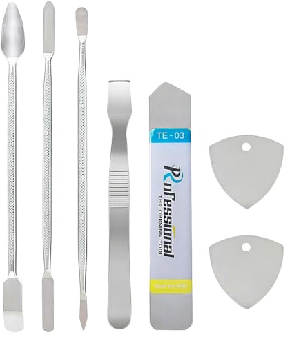 PHYNDR 7 piezas de herramientas metálicas para abrir y desmontar, palanca metálica para abrir la pantalla de la tableta, kit de herramientas de reparación para teléfonos móviles/iPad