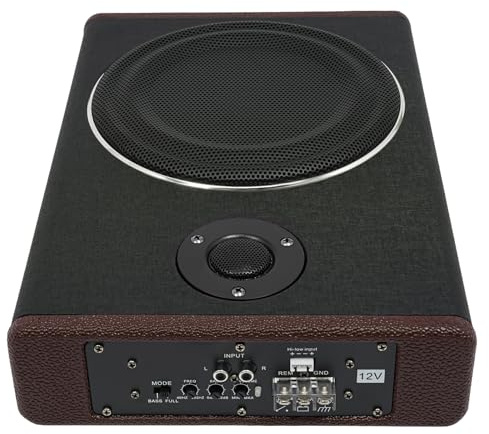 meiliwmlo 600W Car Underseat Slim Amplifier Subwoofer Speaker Audio Sub Bass Box 12V Full Frequency Subwoofer With Treble 34.5x26x6.8cm for most kinds of vehicles such as cars vans jeeps SUVs etc