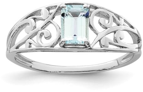 Diamond2Deal 925 Sterling Silber Aquamarin Verlobungsring für Damen (0,5 ct), Sterlingsilber, Aquamarin