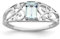 Diamond2Deal 925 Sterling Silber Aquamarin Verlobungsring für Damen (0,5 ct), Sterlingsilber, Aquamarin